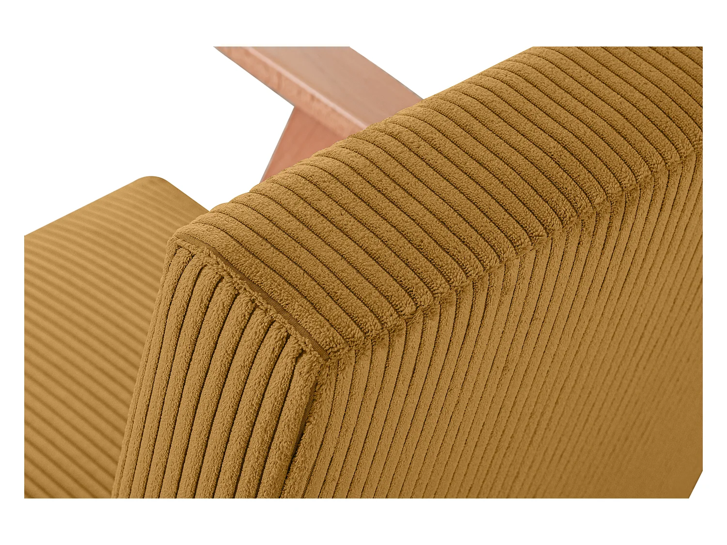 Vintage Sessel gepolstert Echt-Holz-Rahmen - dunkelblau - NASET