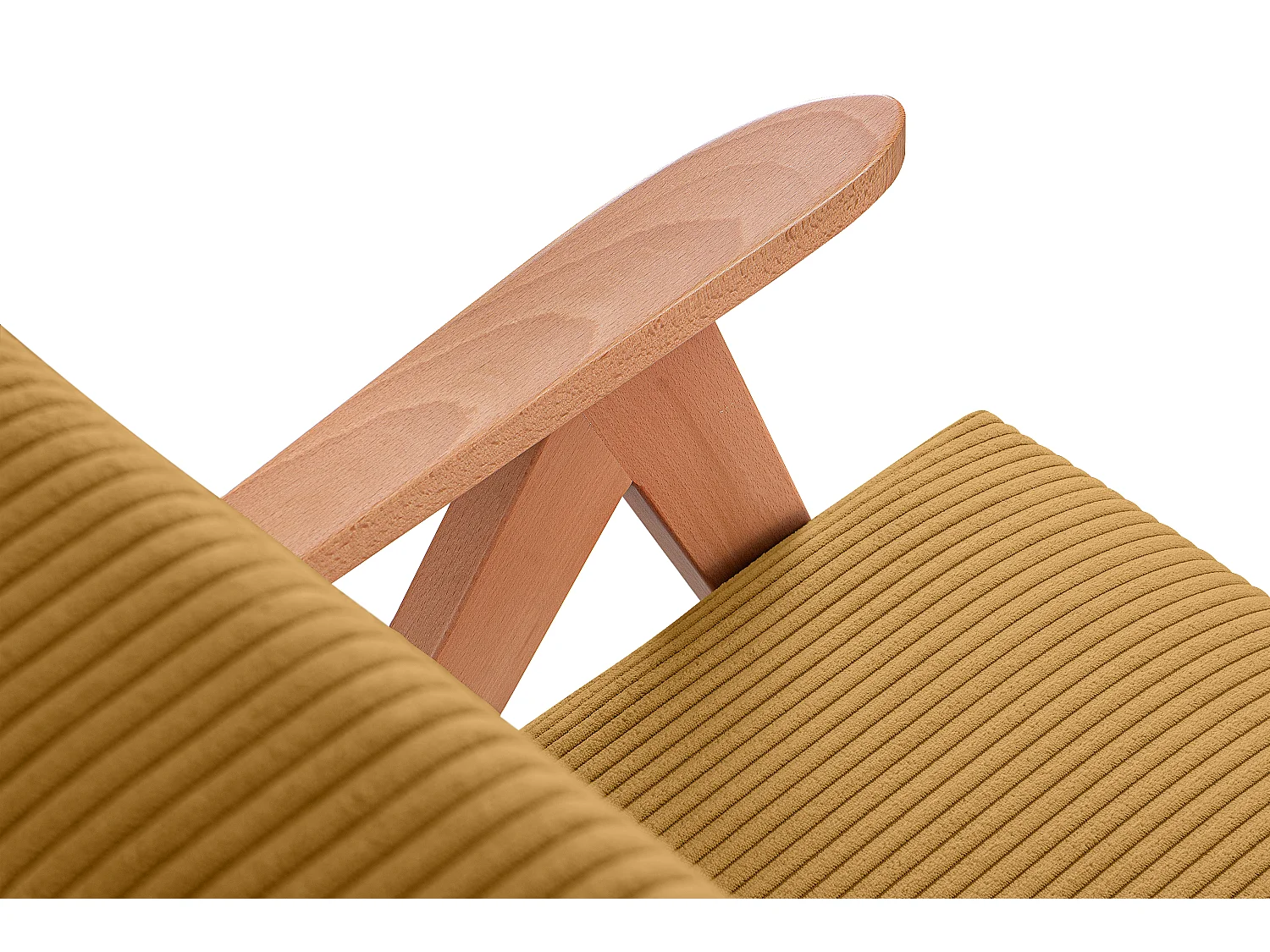 Vintage Sessel gepolstert Echt-Holz-Rahmen - dunkelblau - NASET