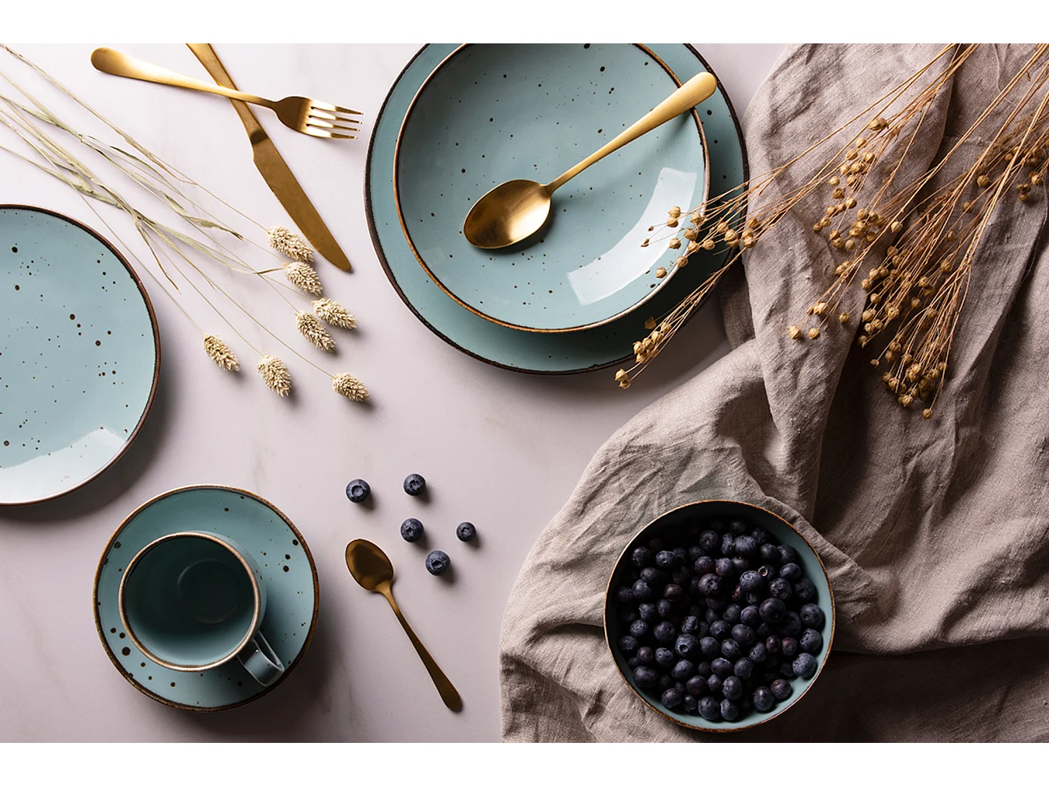 Tafelservice für 6 Personen (18 Tlg.) - Porzellan - Minzefarben - ALUMINA