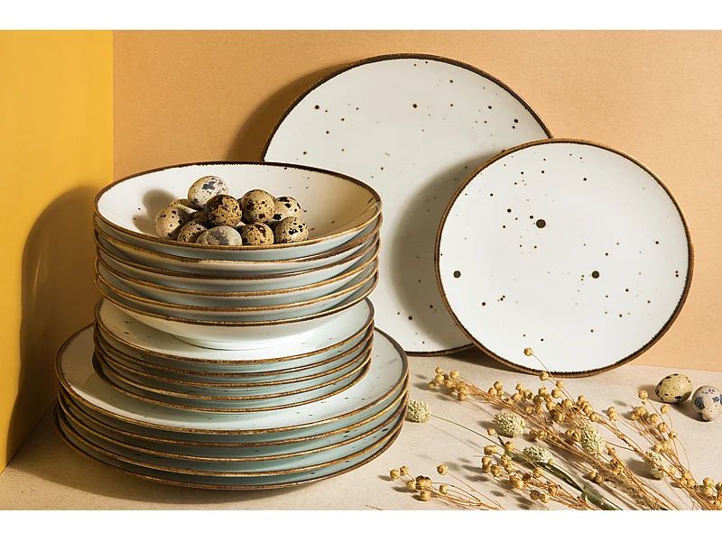 Tafelservice für 6 Personen (18 Tlg.) - Porzellan - weiß - ALUMINA