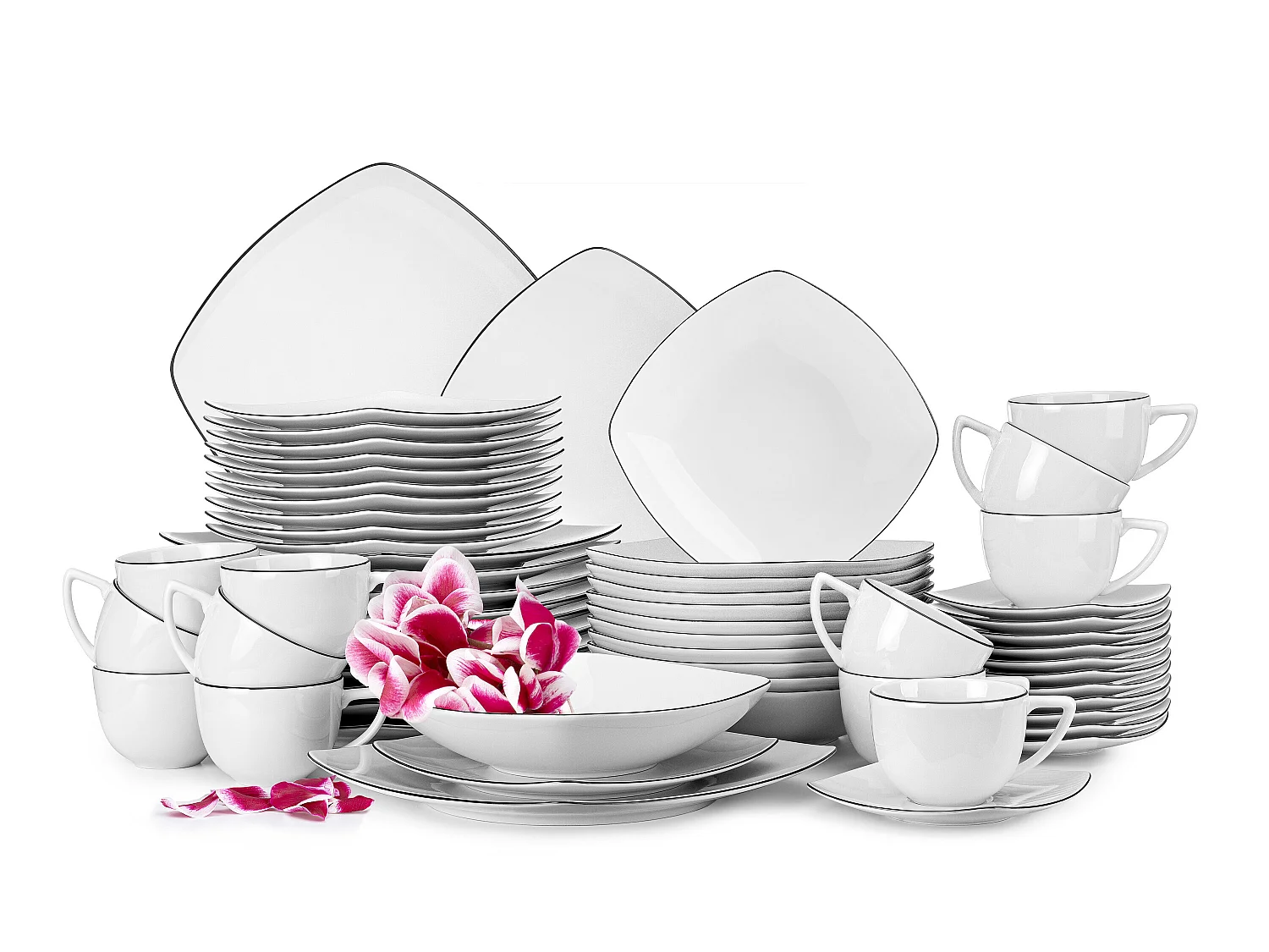 Ess- und Kaffeeservice 12 Personen (60 tlg.) - Weiß - CARLINA