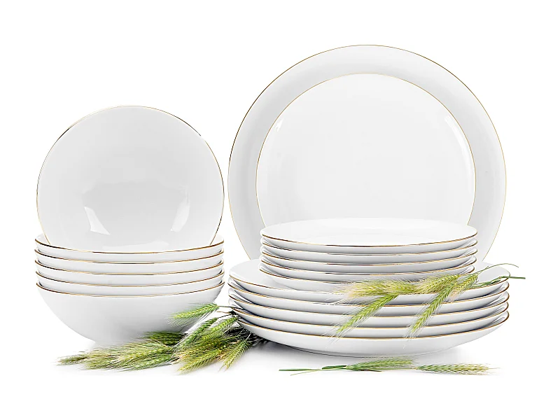 Tafelservice für 6 Personen 18tlg. - Porzellan - Weiß - BOSS