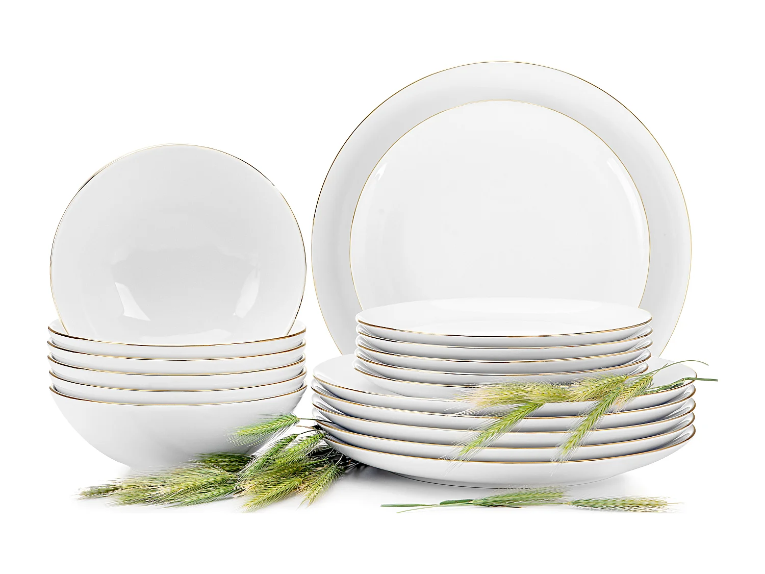 Tafelservice für 6 Personen 18tlg. - Porzellan - Weiß - BOSS