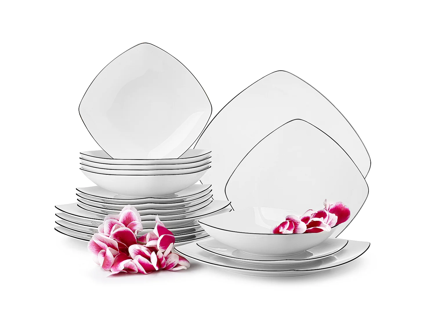 Essservice 6 Personen (18 tlg.) - Weiß - CARLINA