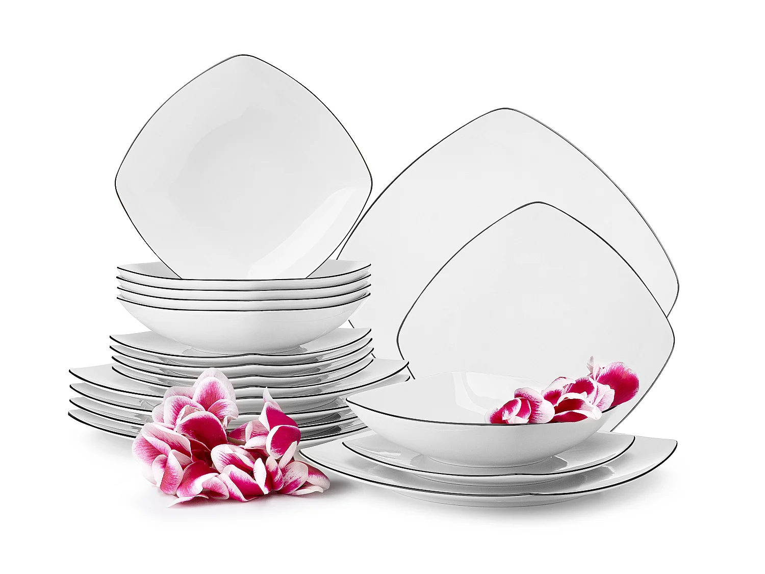 Essservice 6 Personen (18 tlg.) - Weiß - CARLINA