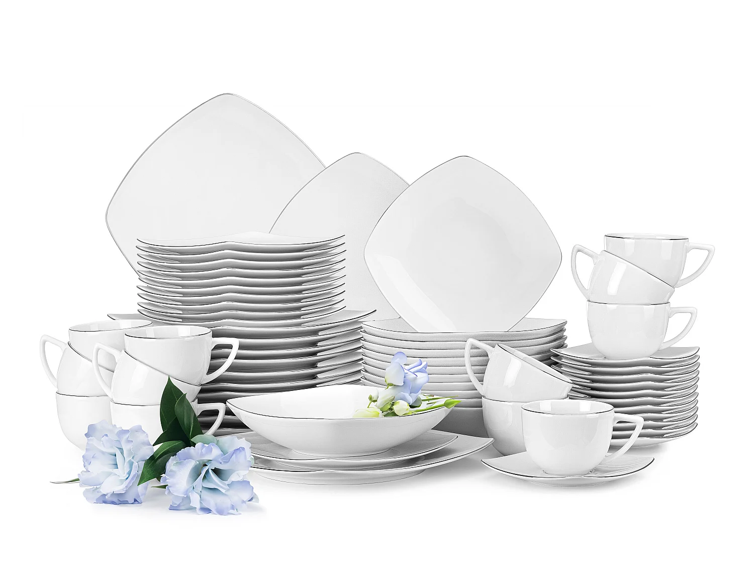 Ess- und Kaffeeservice 12 Personen (60 tlg.) - Weiß - CARLINA