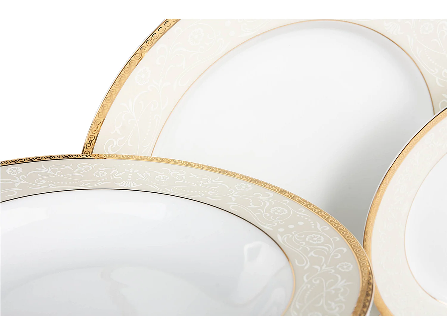 Abendessenservice für 6 Personen (18-tlg) - Porzellan - Gold - AGAWA GOLD