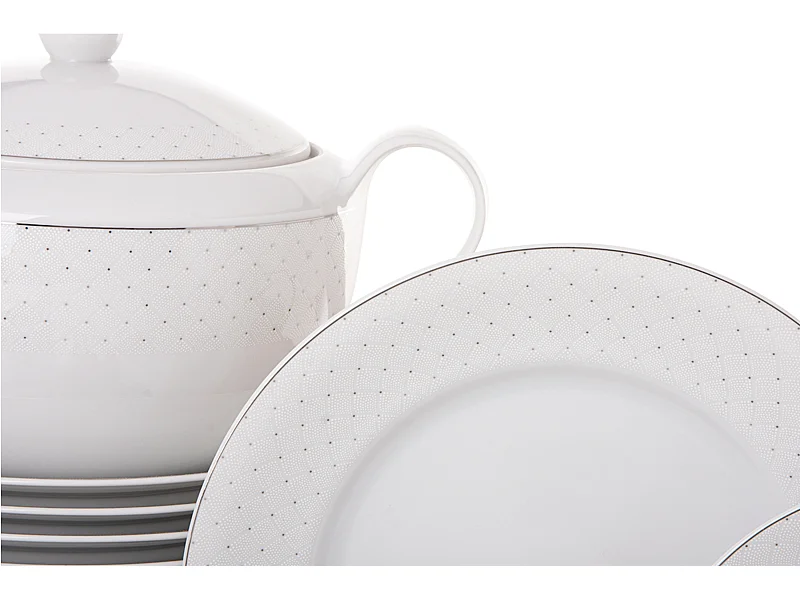 Tafelservice für 6 Personen (25-tlg.) - Porzellan - weiß - AMELIA CARMEN