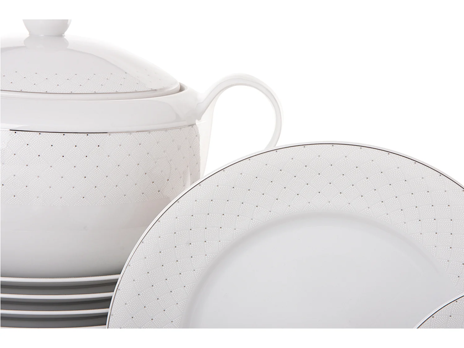 Tafelservice für 6 Personen (25-tlg.) - Porzellan - weiß - AMELIA CARMEN