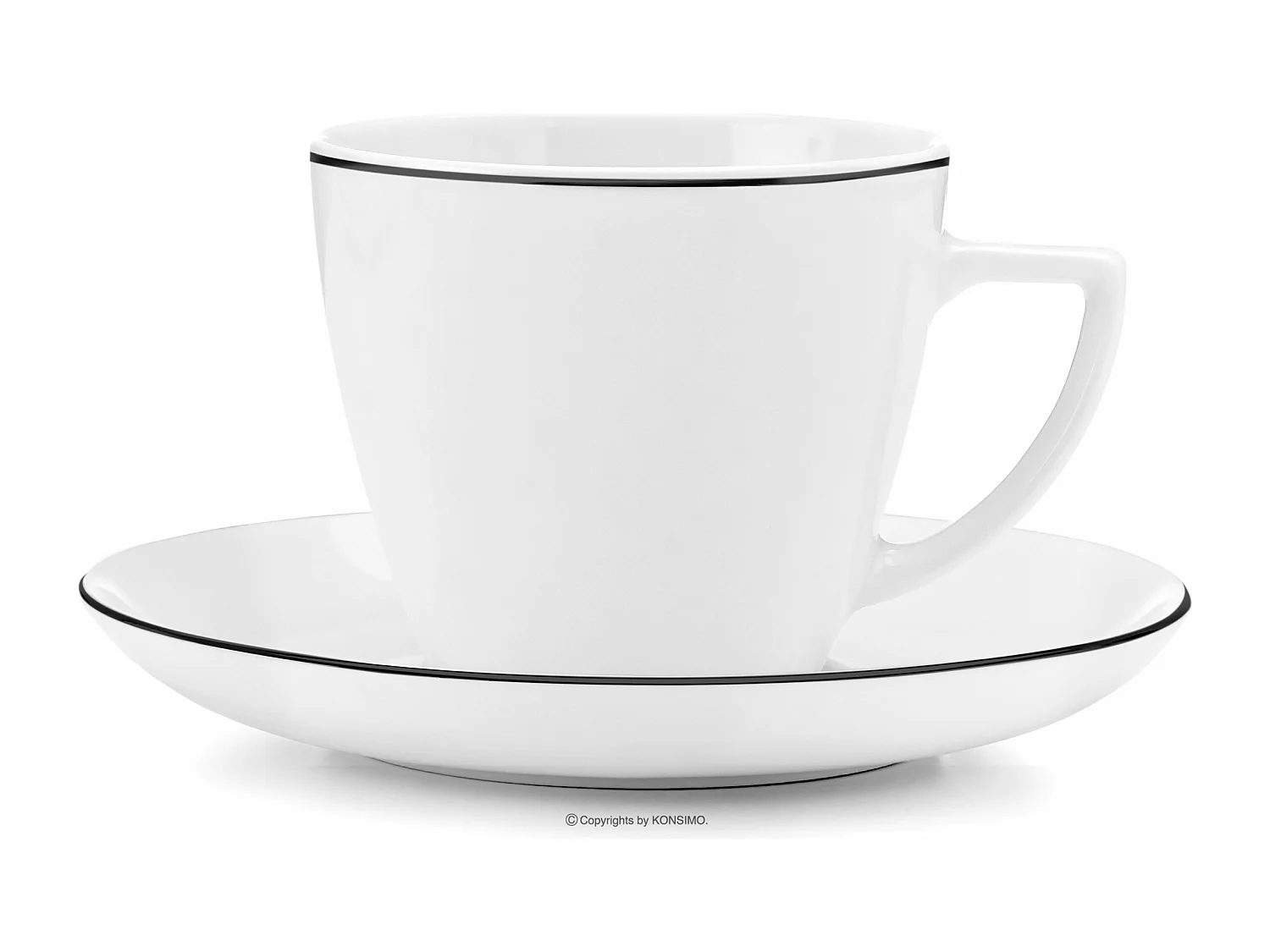 Kombiservice (30-tlg) - 6 Personen - Porzellan - Schwarzer Rand - BOSS