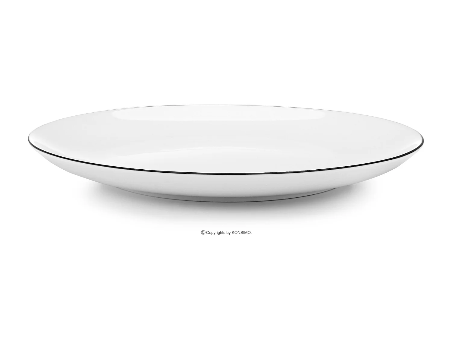 Tafelservice für 6 Personen (18 El.) - Porzellan - Schwarzer Rand - BOSS