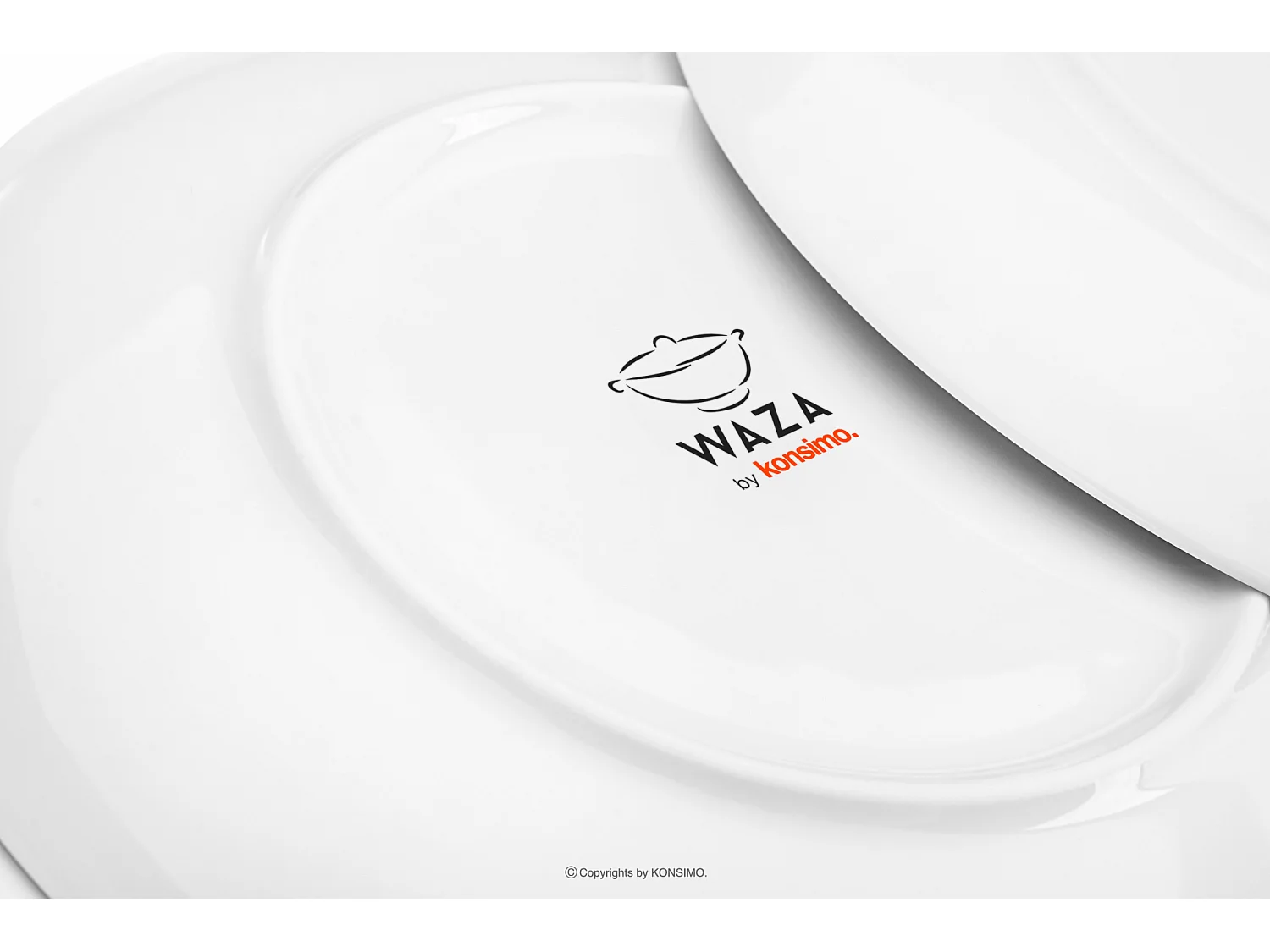 Tafelservice für 6 Personen (18 El.) - Porzellan - Schwarzer Rand - BOSS