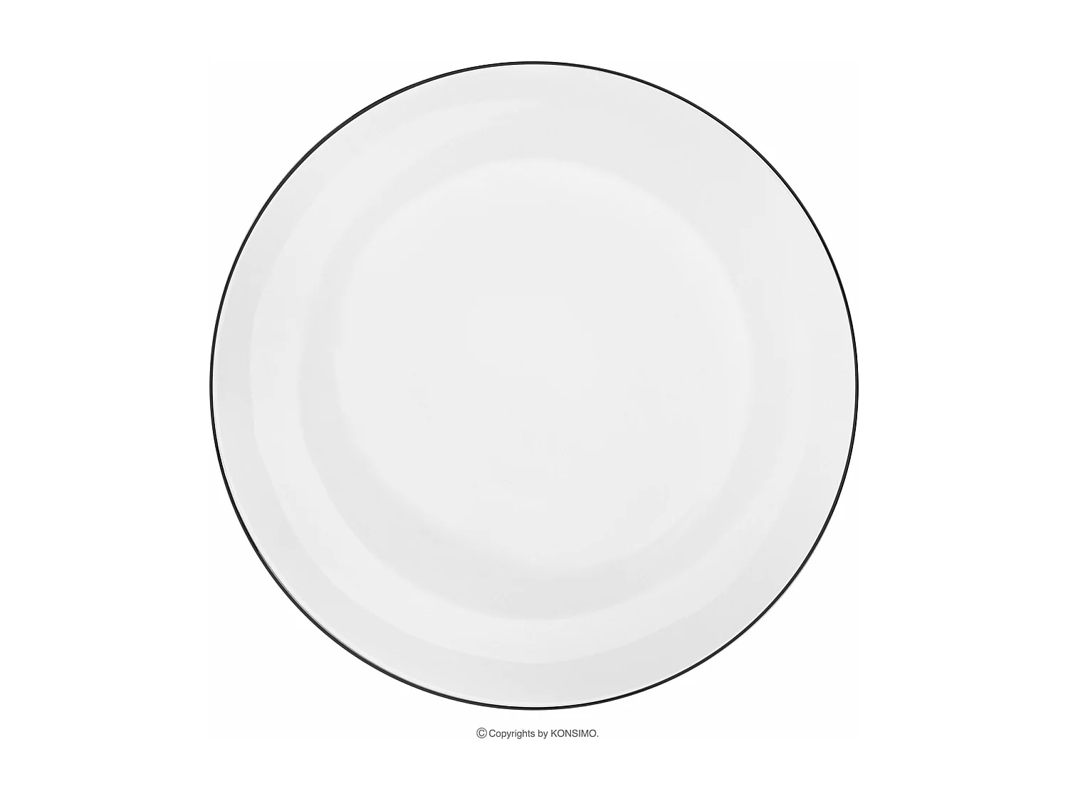 Tafelservice für 6 Personen (18 El.) - Porzellan - Schwarzer Rand - BOSS