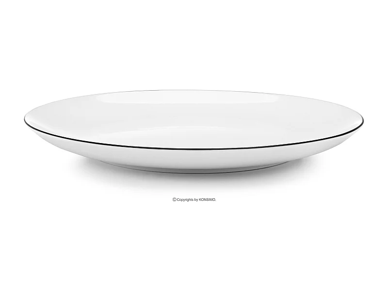 Tafelservice für 6 Personen (18 El.) - Porzellan - Schwarzer Rand - BOSS