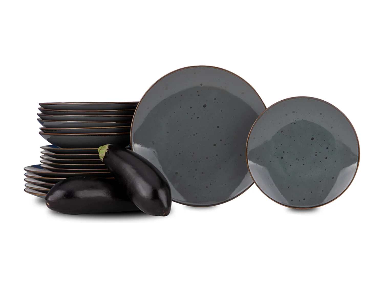 Tafelservice für 6 Personen (18 Tlg.) - Porzellan - gray - ALUMINA