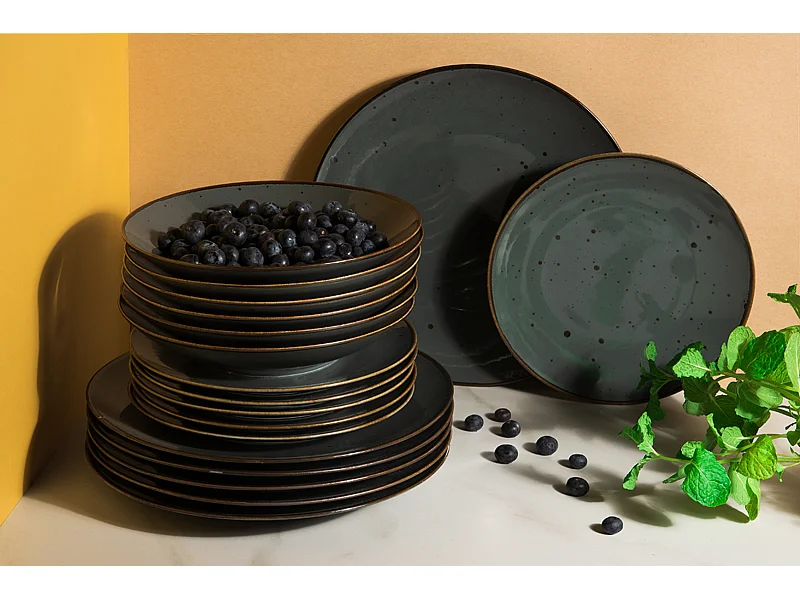 Tafelservice für 6 Personen (18 Tlg.) - Porzellan - gray - ALUMINA