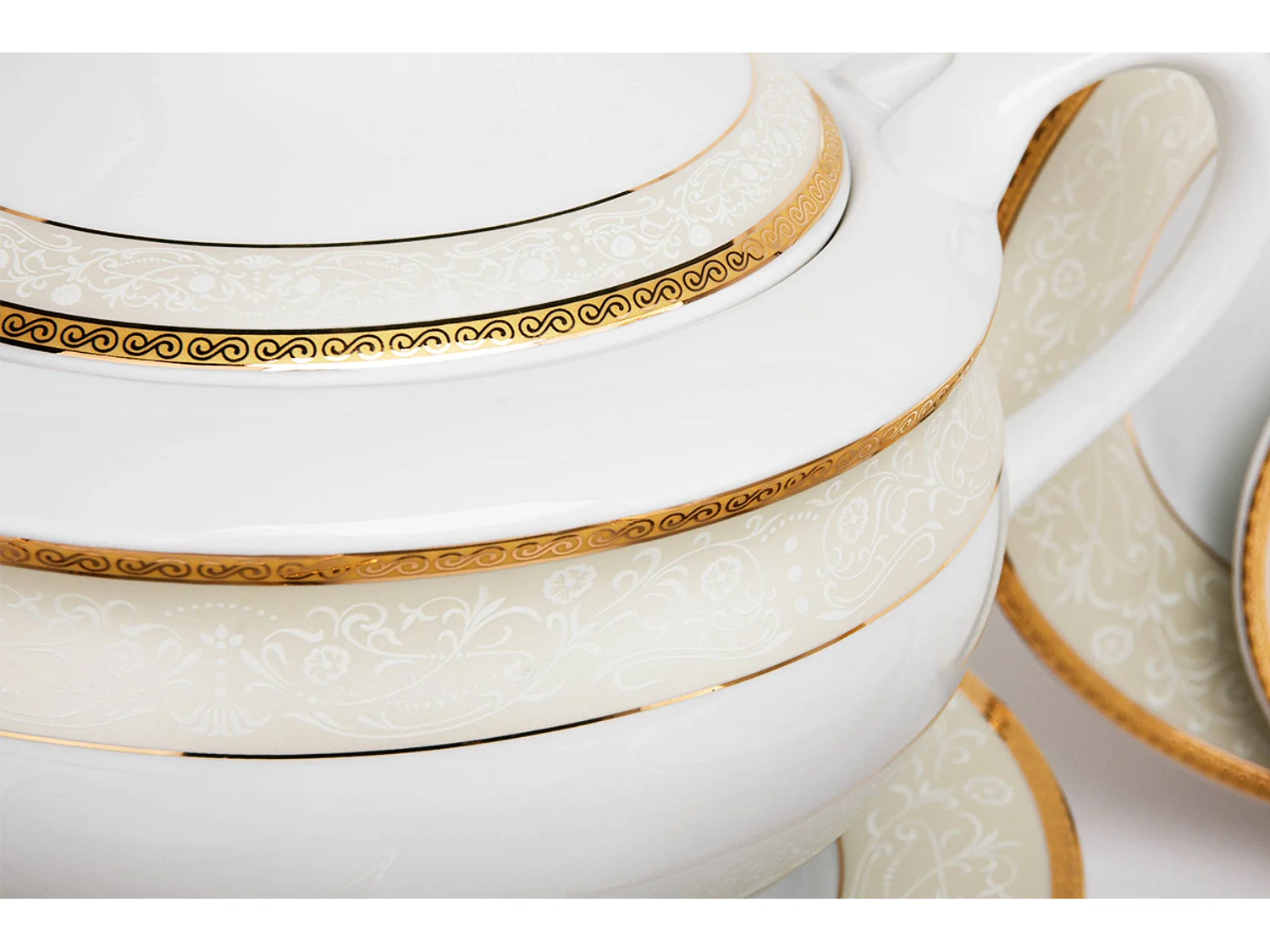 Abendessenservice für 6 Personen (25 Artikel) - Porzellan - Gold - AGAWA GOLD