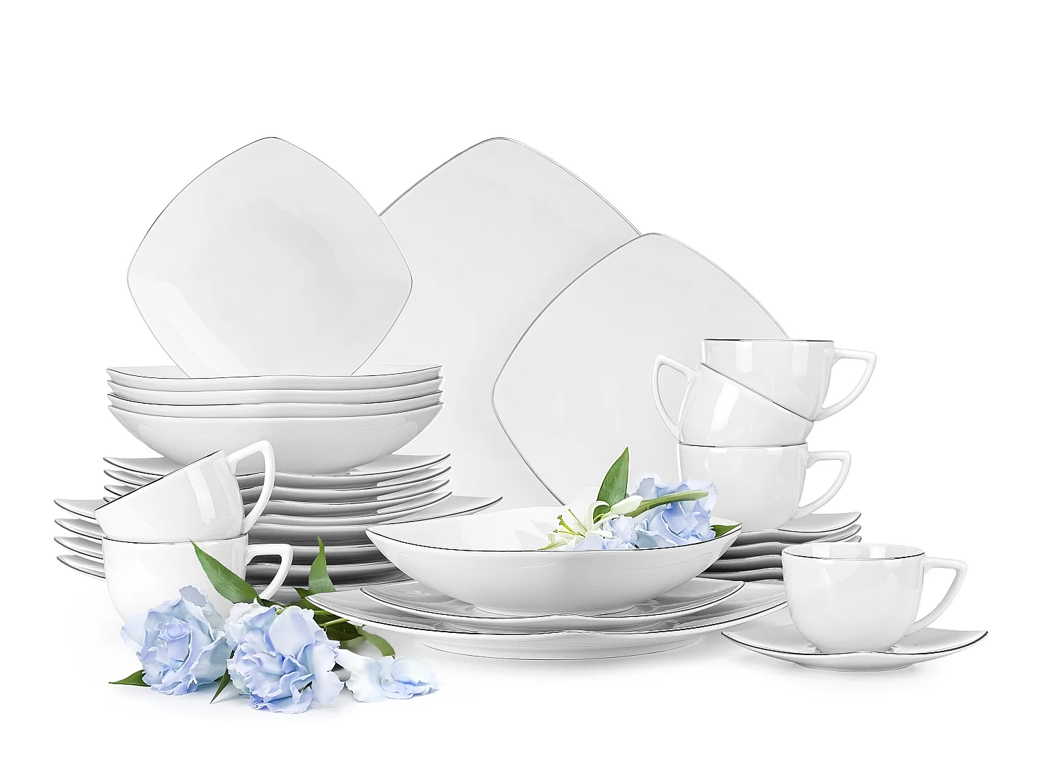 Ess- und Kaffeeservice 6 Personen (30 tlg.) - Weiß - CARLINA