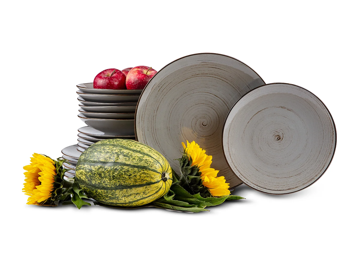 Tafelservice für 6 Personen (18 Tlg.) - Porzellan - Grau - ALUMINA