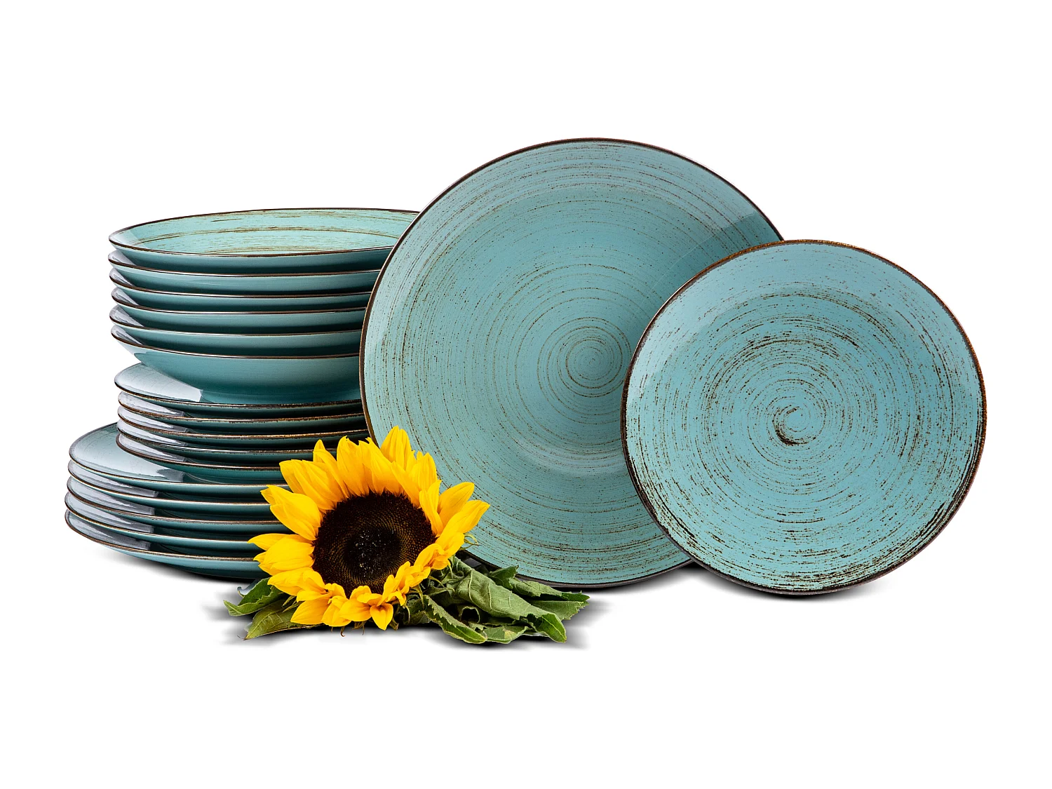 Tafelservice für 6 Personen (18 Tlg.) - Porzellan - blau - ALUMINA