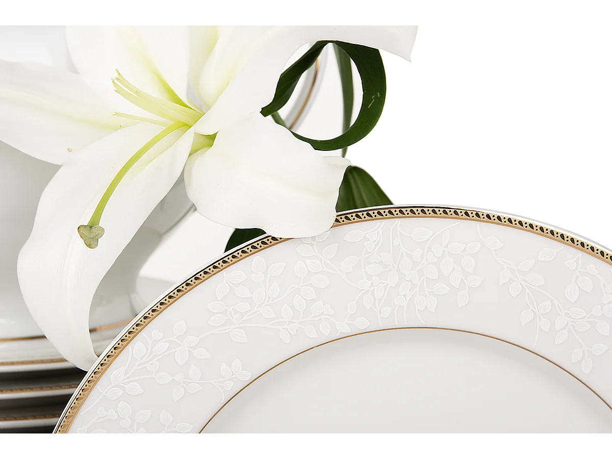 Abendessenservice für 6 Personen (18-tlg) - Porzellan - Gold - NEW HOLLIS GOLD