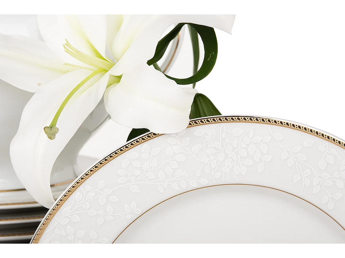 Abendessenservice für 6 Personen (18-tlg) - Porzellan - Gold - NEW HOLLIS GOLD