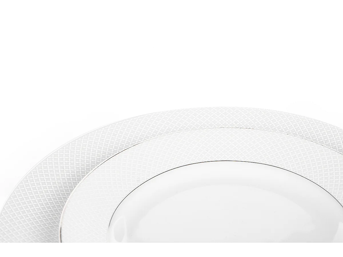 Tafelservice für 6 Personen (18-tlg.) - Porzellan - Weiß - AMELIA SATYNA