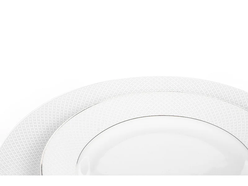 Tafelservice für 6 Personen (18-tlg.) - Porzellan - Weiß - AMELIA SATYNA