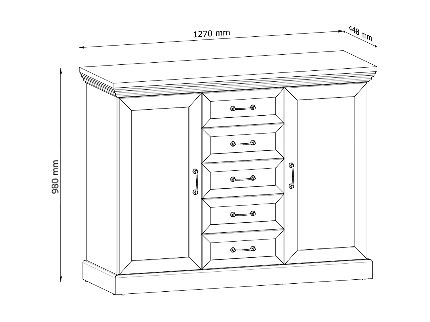 Kommode mit Schubladen - Cremefarben - ARVEN