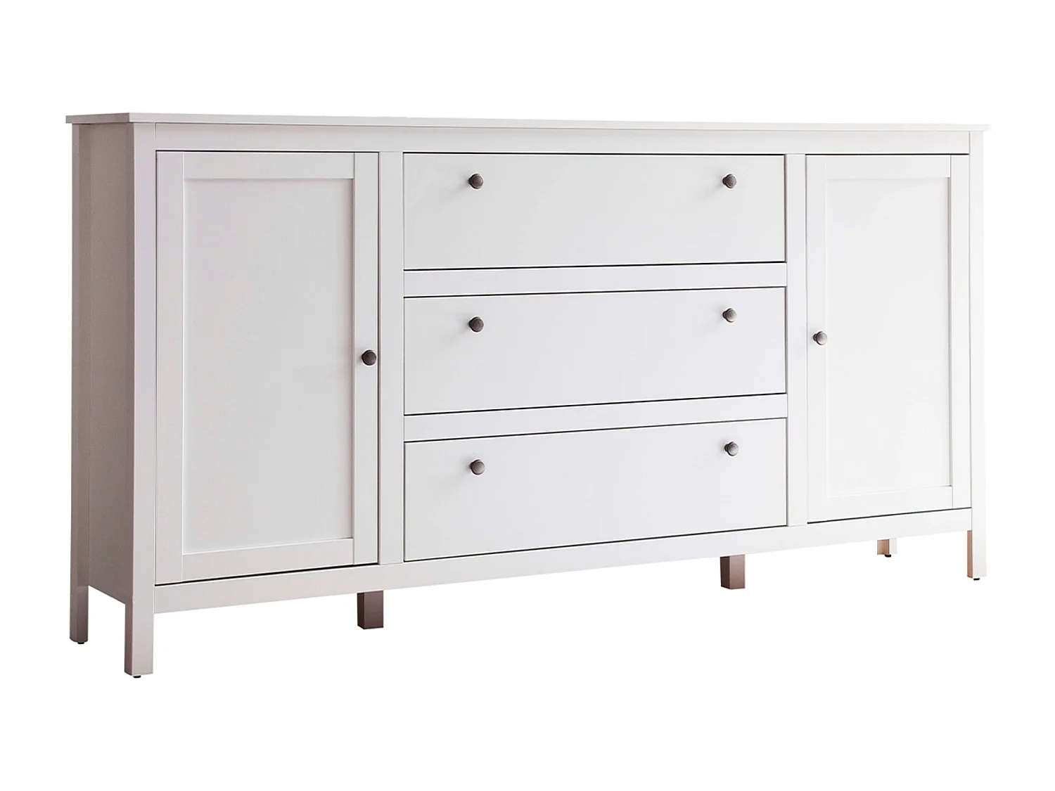 Kommode Metallkugelgriffe - weiß - FARGE