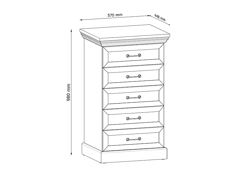 Kommode mit Schubladen - Cremefarben - ARVEN