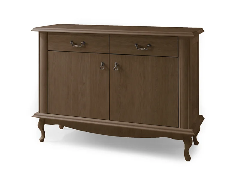 Kommode mit Türen geschnitzte Füße - braun - BRITON