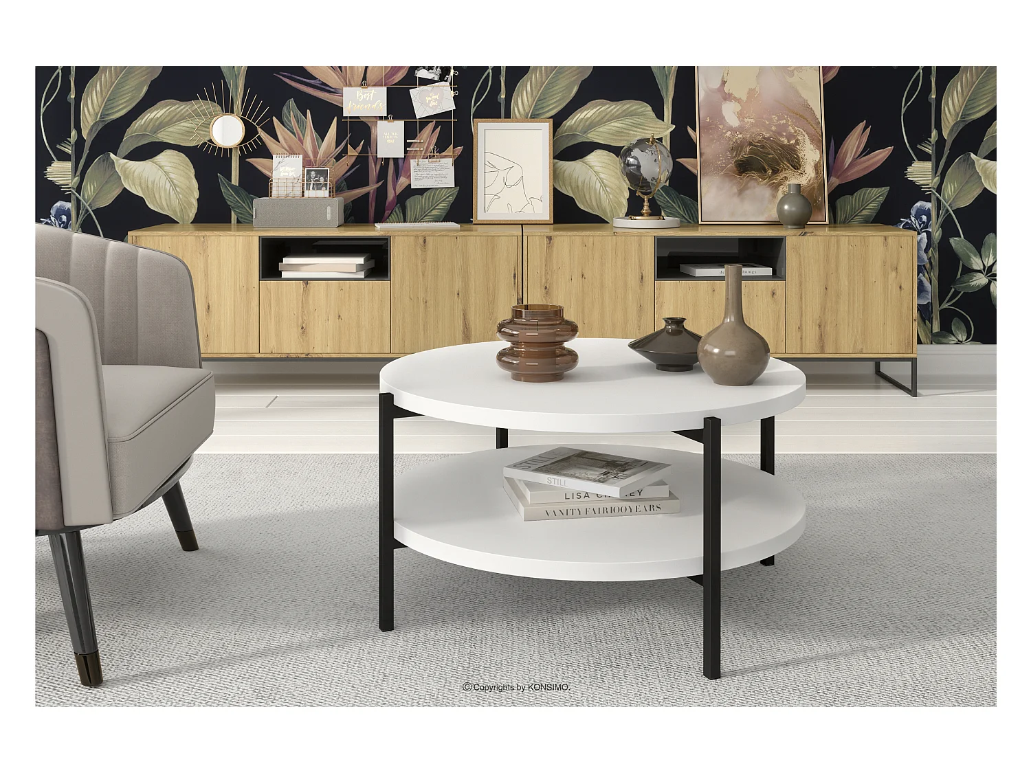 Couchtische Wohnzimmertisch - Spanplatte - weiß - GERIS