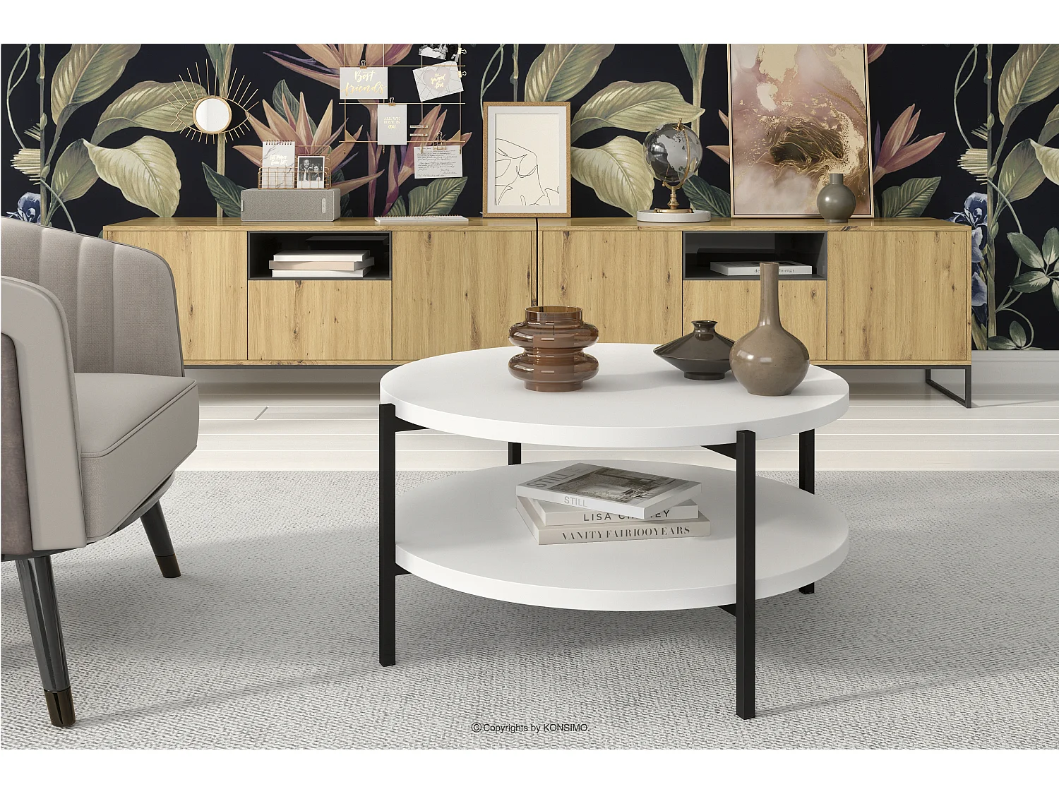 Couchtische Wohnzimmertisch - Spanplatte - weiß - GERIS