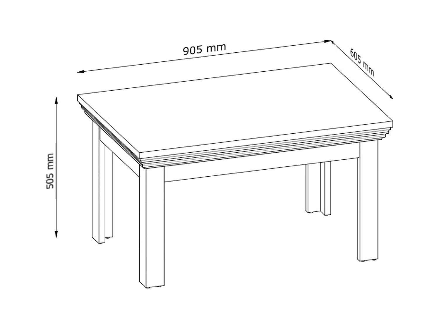 Couchtisch - Cremefarben - ARVEN
