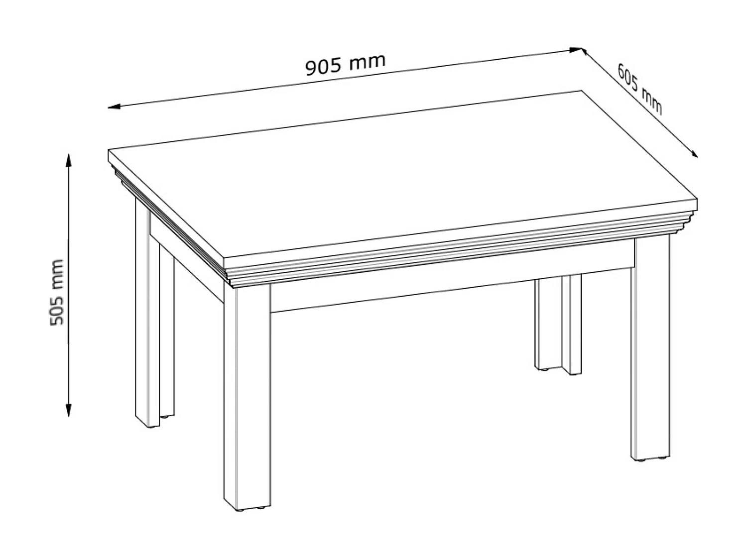 Couchtisch - Cremefarben - ARVEN