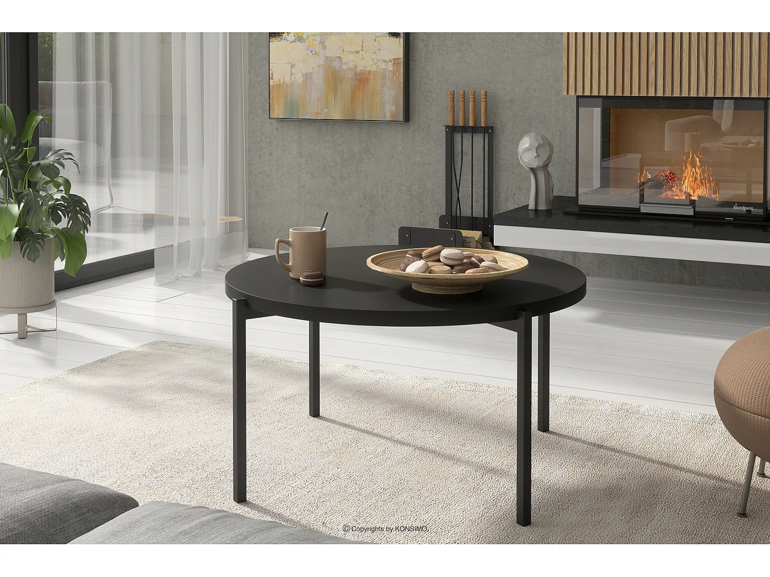 Couchtische Wohnzimmertisch - Spanplatte - schwarz - GERIS