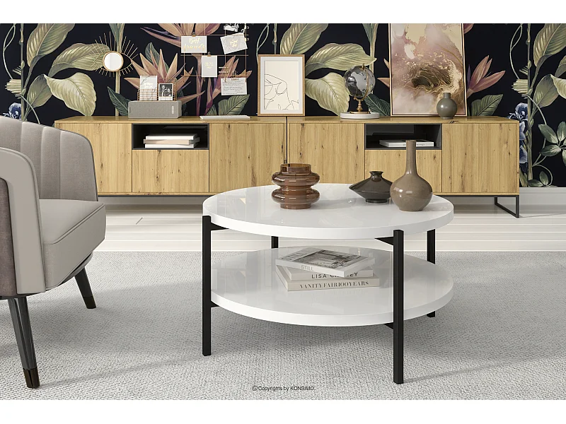 Couchtische Wohnzimmertisch - Spanplatte - weiß - GERIS