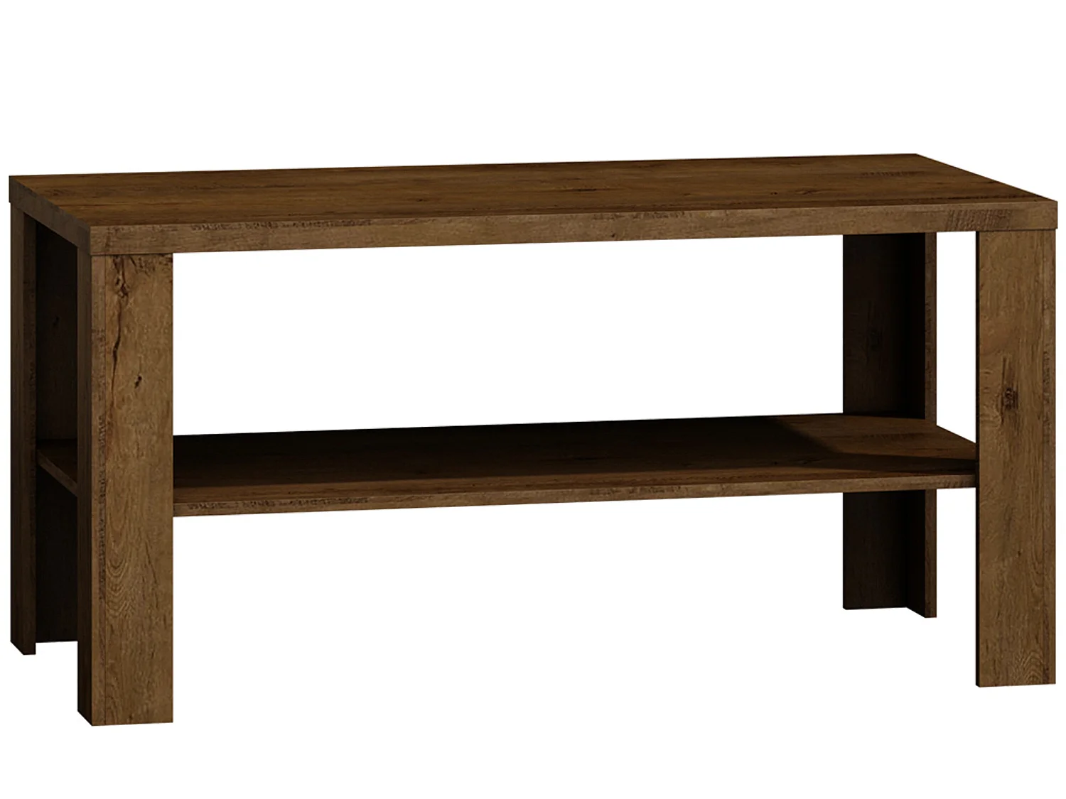 Kaffeetisch mit E-legeböde v-tage - helle Asche - VETIS