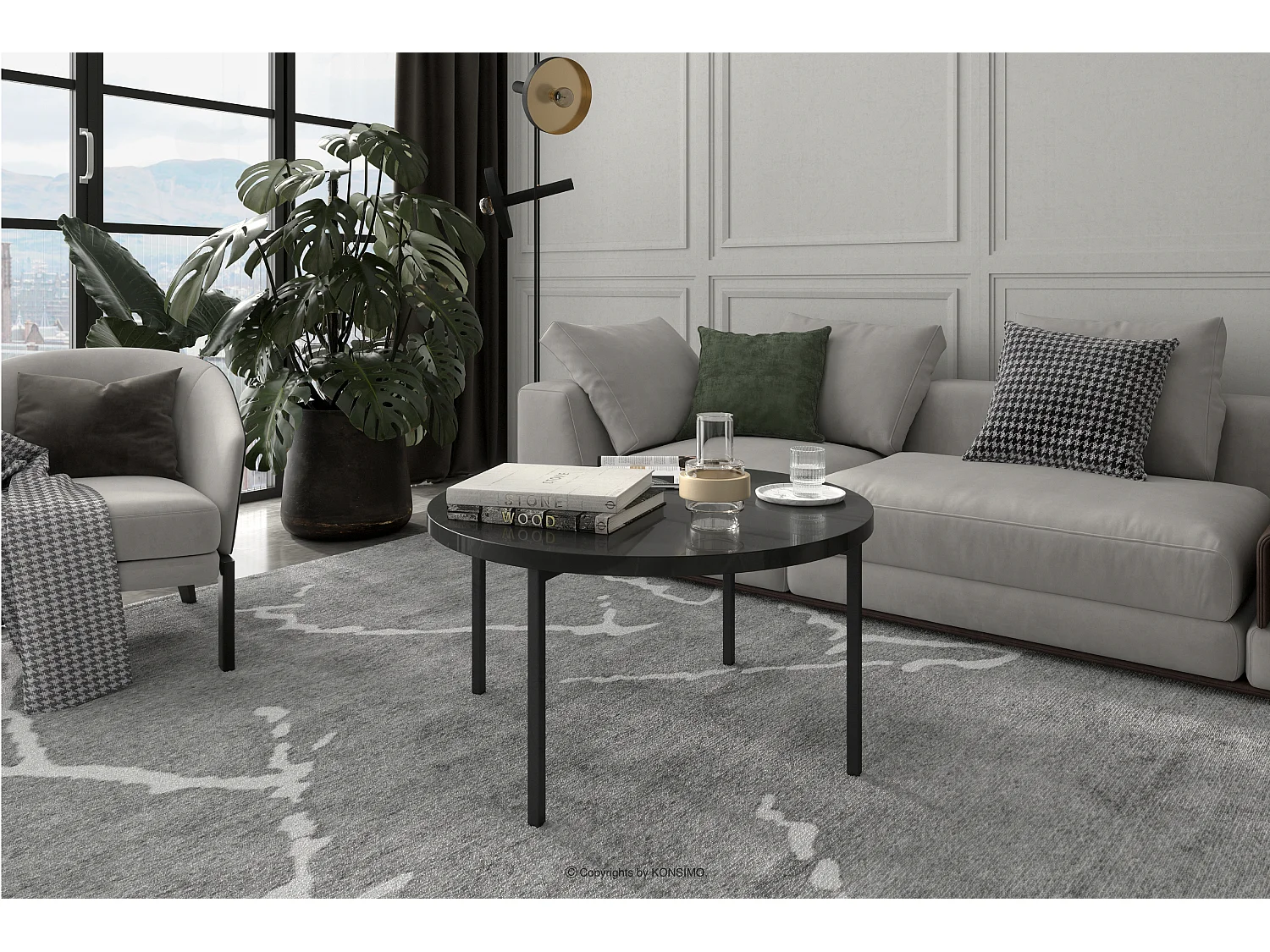 Couchtische Wohnzimmertisch - Spanplatte - schwarz - GERIS