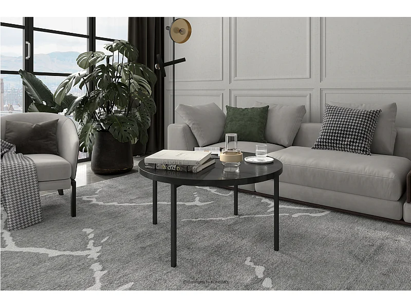 Couchtische Wohnzimmertisch - Spanplatte - schwarz - GERIS