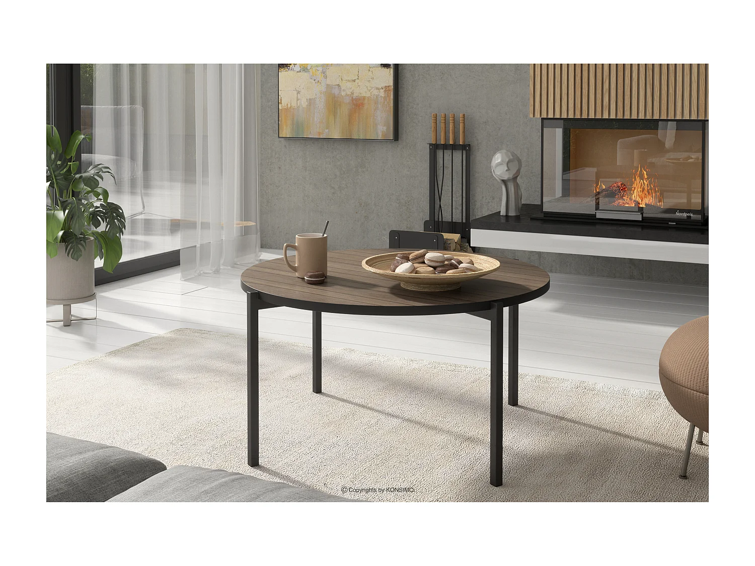 Couchtische Wohnzimmertisch - Spanplatte - dunkebraun - GERIS