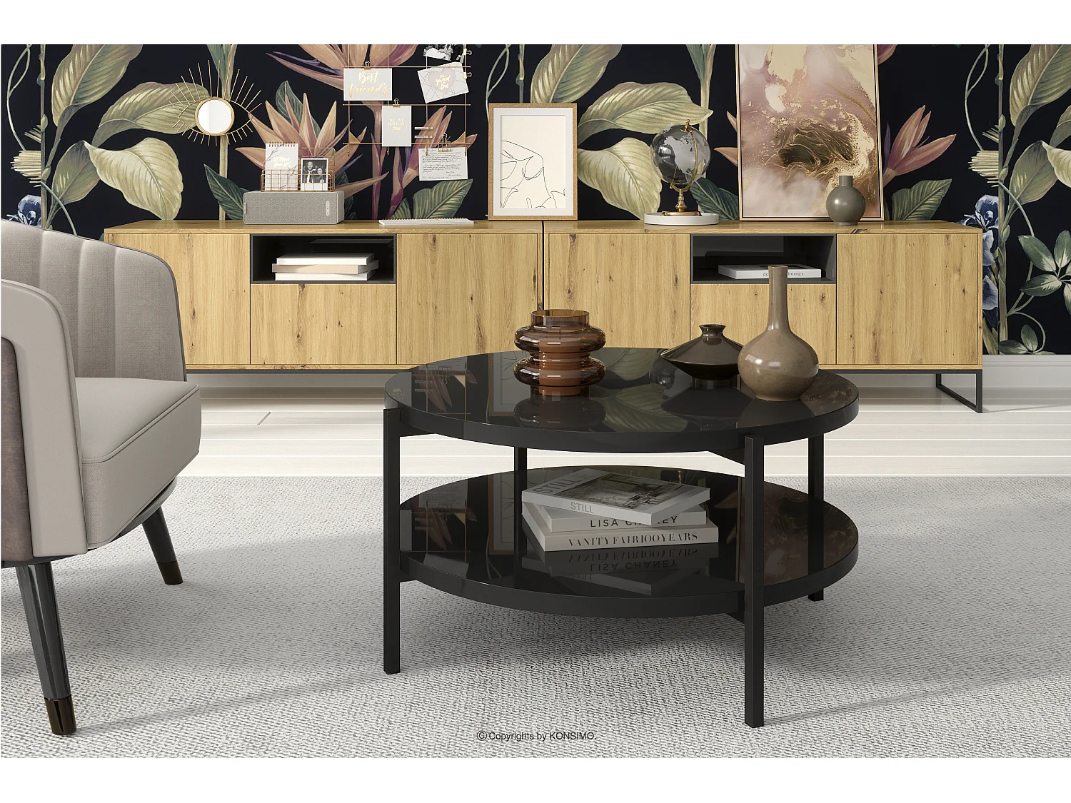 Couchtisch Wohnzimmertisch - schwarz - GERIS