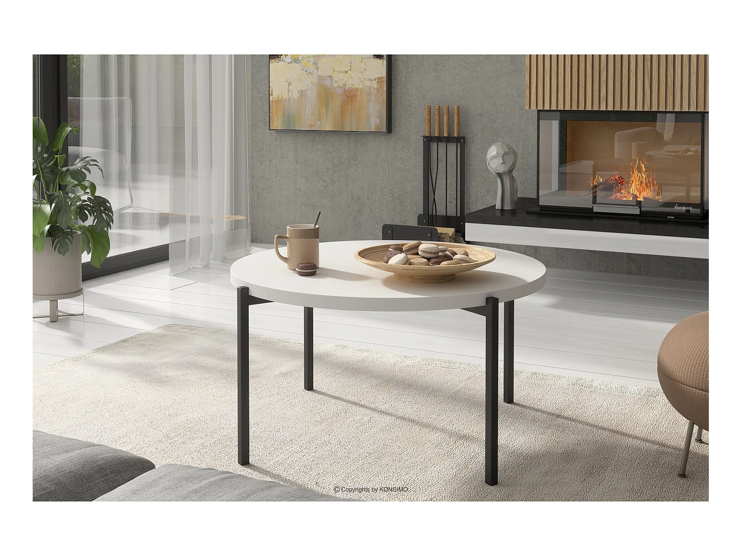 Couchtische Wohnzimmertisch - Spanplatte - weiß - GERIS