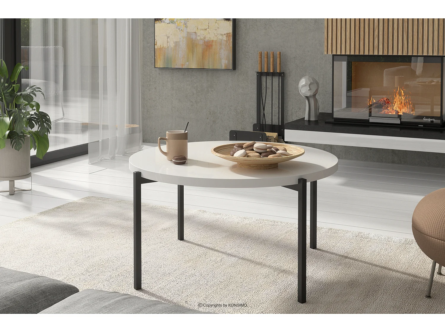 Couchtische Wohnzimmertisch - Spanplatte - weiß - GERIS