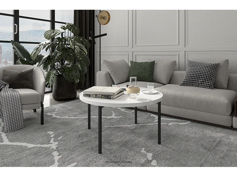 Couchtische Wohnzimmertisch - Spanplatte - weiß - GERIS