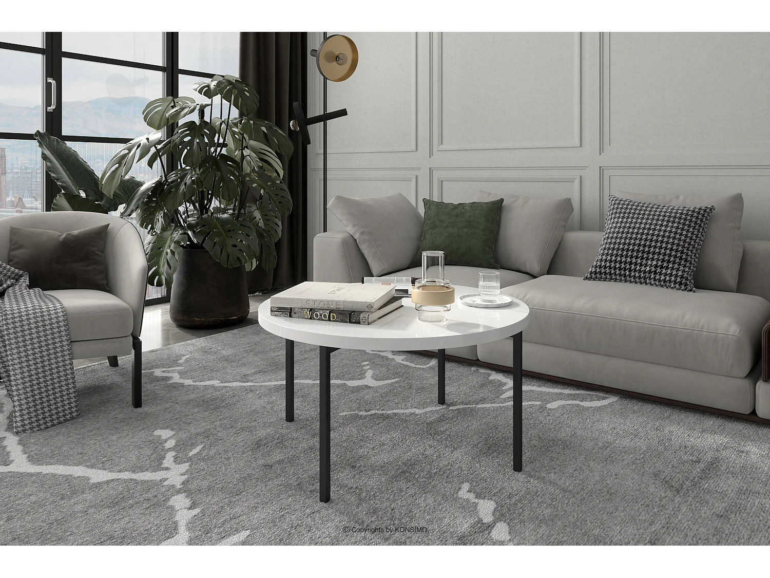 Couchtische Wohnzimmertisch - Spanplatte - weiß - GERIS