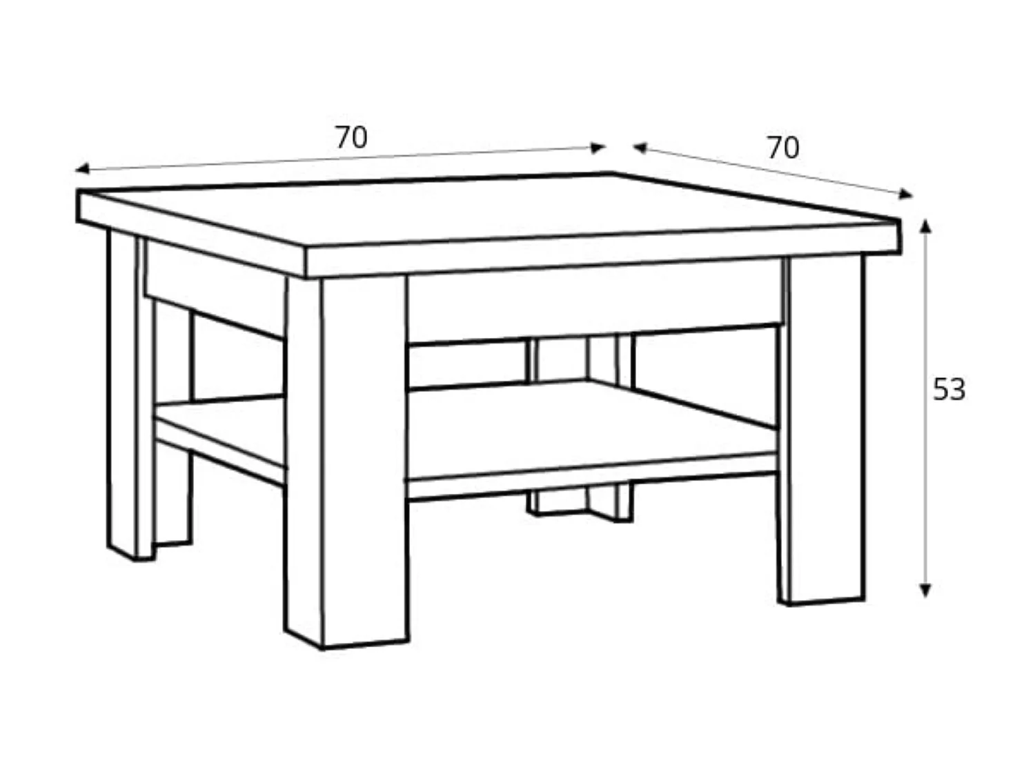 Couchtisch mit E-legeböde - weiß - LEMAS