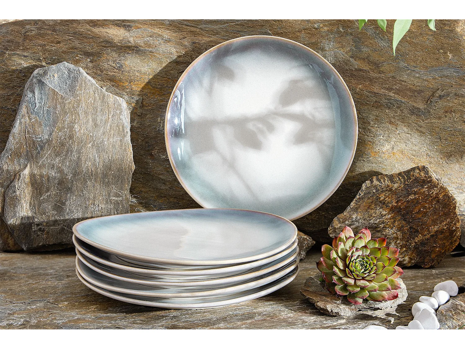 Teller-Set Speiseteller 6-tlg - Porzellan - bunt - FREJA