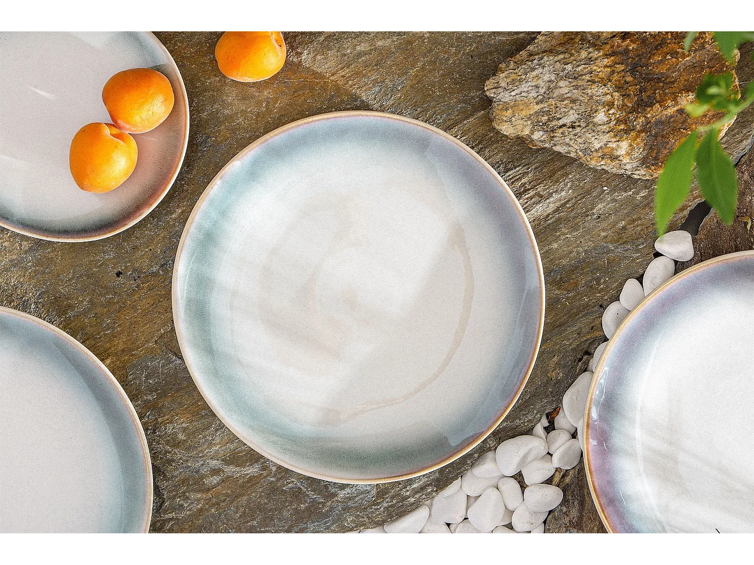 Teller-Set Speiseteller 6-tlg - Porzellan - bunt - FREJA